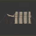 Durable Striped Canvas Camping Tent With Stable Wooden Frame For Outdoor Trips
