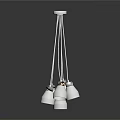 Modern White Chandelier With Multiple Pendant Lights For Home Interior Lighting 3d model