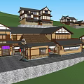 Traditional Ancient Architecture Exterior With Surrounding Green Trees And Colorful Floral Gardens