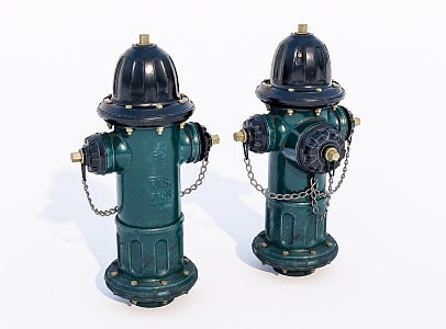 Modern fire hydrant Old roadside fire hydrant 3d model