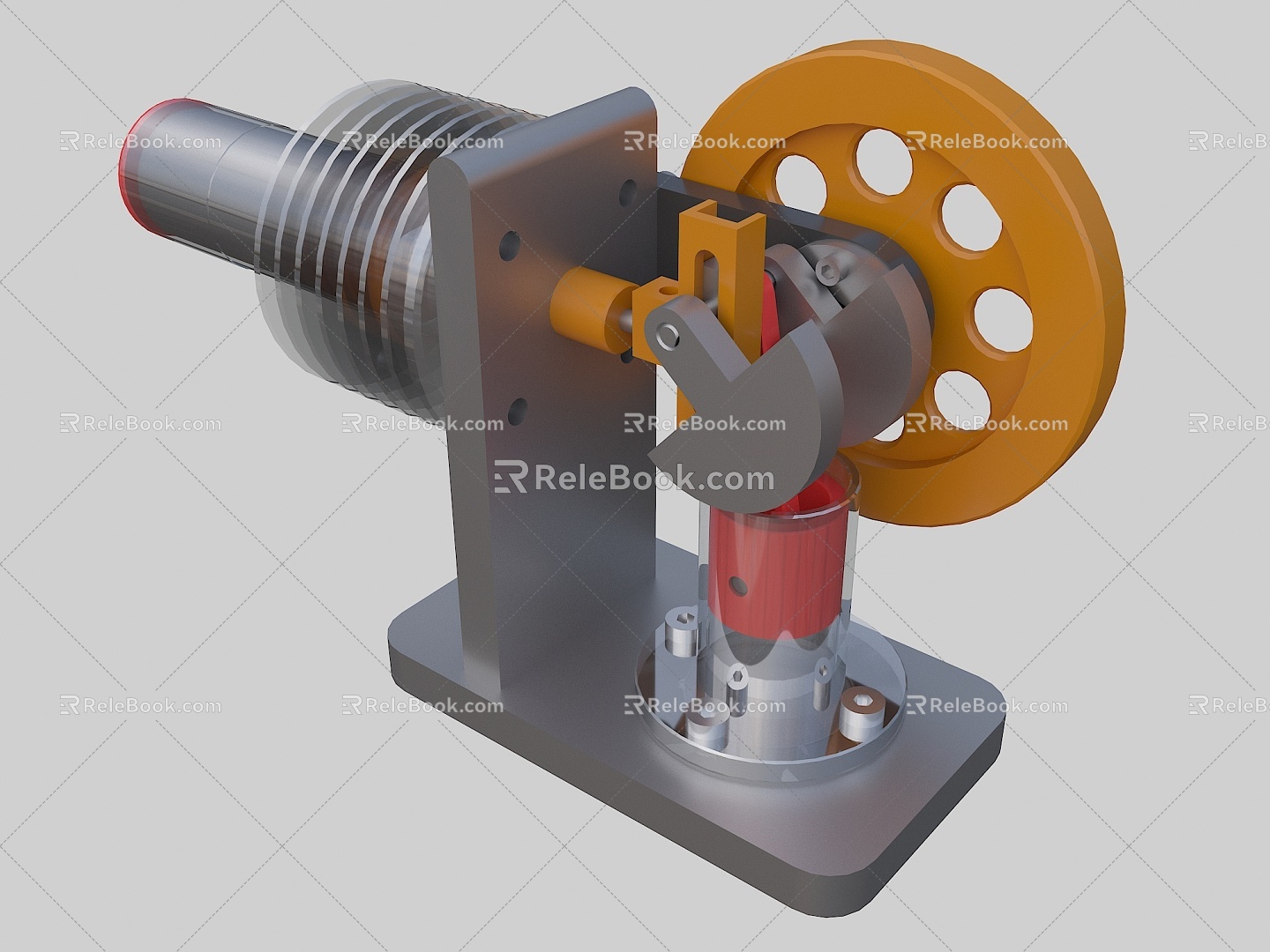 Stirling engine shows small engine 3d model