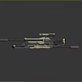 Modern Tactical Sniper Rifles With Scopes And Different Color Patterns On Gray Surface 3d model