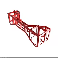 Red Industrial Metal Frame Structure With Heavy Duty Mechanical Support