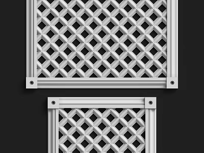 Sturdy Metal Lattice Grille Panels With Decorative Grid Design And Frame 3d model