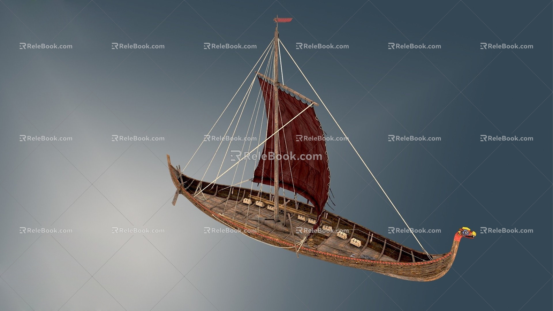 Warship Viking Ship Ancient Warship Sailing Ship Siege Ship Sea War Viking Viking Sail 3d model