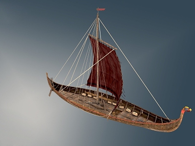 Warship Viking Ship Ancient Warship Sailing Ship Siege Ship Sea War Viking Sail 3d model