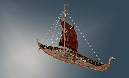 Warship Viking Ship Ancient Warship Sailing Ship Siege Ship Sea War Viking Sail 3d model