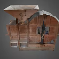 Traditional Wooden Agricultural Equipment With Circular Separation Mechanism And Feeding Inlet For Grain Processing