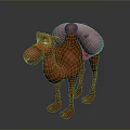 3D Cartoon Camel Character With Orange Body And Two Humps Design