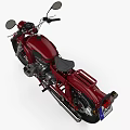 Red Vintage Motorcycle With Classic Headlight Black Seat And Silver Engine And Black Tires