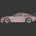 Red Sports Car With Rear Spoiler And Sleek Modern Aerodynamic Design