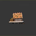 Gingerbread House Decorated with Colorful Candies Gingerbread Men and Frosting on White Base