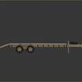 Wooden Flatbed Trailer With Heavy Duty Wheels Hitch And Support Rails