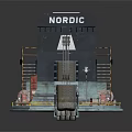 Nordic Spacecraft Model Featuring Platform And Stairs For Space Exploration 3d model