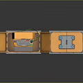 Retro Computer System With Orange Case CRT Monitor And Modular Accessory Case Design