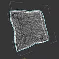 Stylish White Decorative Pillow With Blue Abstract Line Patterns Design