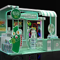 Changyi Lactic Acid Bacteria Drink Promotion Booth With Green Design Neon Lights And Spin Wheel