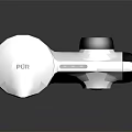 PUR White Modern Device With Black Circular Part On Reflective Surface 3d model