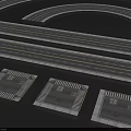 Road Facilities Featuring Straight Lanes Curved Sections And Striped Pedestrian Tiles