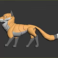Orange And Gray Fox Character 3D Model Toy Style Detailed Design Figure