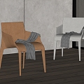 Modern Poliform Dining Chair Single Chair Leather Dining Chair 3d model