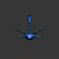 Fantasy Game Movie Character Blue Dragon With Scaled Body And Wings