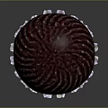 Delicious Cupcake With Red Paper Cup And Dark Brown Swirl Top Yellow Cream Filling