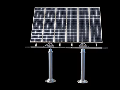 Industrial Solar Panel Equipment With Metal Mounting Structure And Stable Supports 3d model
