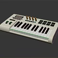 Professional Electronic Musical Instrument Keyboard With White Body Black Keys Knobs And Display Screen 3d model