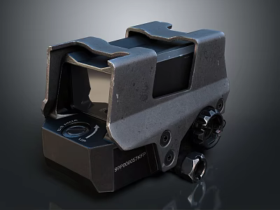 Tactical Red Dot Sight With Display Window And Adjustment Knobs 3d model