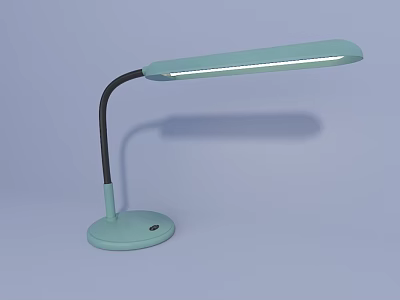 Modern Minimalist Desk Lamp with Light Green Shade Base and Black Flexible Pole 3d model