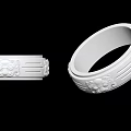 White Jade Bracelet With Exquisite Carved Lion Head Pattern And Smooth Surface 3d model