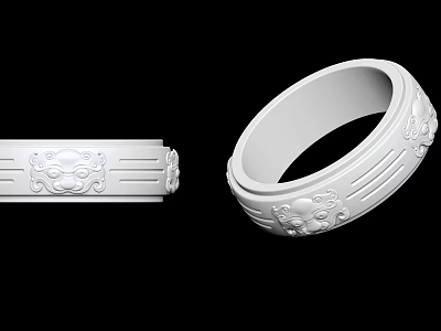 White Jade Bracelet With Exquisite Carved Lion Head Pattern And Smooth Surface 3d model