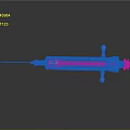 Medical Metal Syringe With Needle On Smooth Surface And Reflection