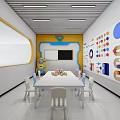 Spacious Kindergarten Children's Science Technology Experience Hall With Interactive Display Areas And Educational Facilities