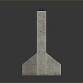 Concrete Structure Featuring Rectangular Body Two Red Small Cylinders And Irregular Bottom Geometry