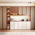 Modern Wooden White Sideboard Cabinet With Drawers Cabinets And Open Shelves