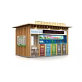 Public Facilities Small Architectural Models With Various Designs And Colorful Roof Structures 3d model