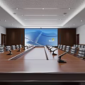 School Conference Room With Modern Setup And Large Screen 3d model