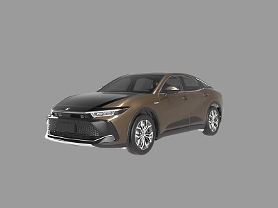 Modern Sleek Two Tone Brown And Black Car With Alloy Wheels And Front Grille 3d model