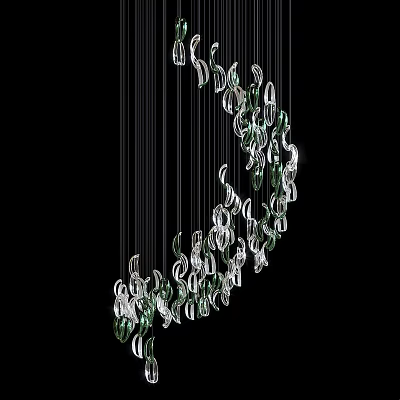 Modern Chandelier Mobius Ring Handmade Glass Creative Simple Hotel Ceiling Decoration Club Chandelier Villa 3d model