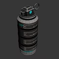 Black Cylindrical Weapon Explosive Device With 3407 Number Ring Sections And Top Handle