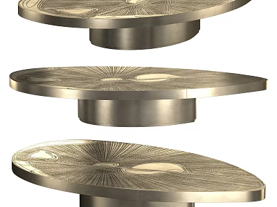 Round Metal Coffee Table With Intricate Carved Patterns And Artistic Detailed Design 3d model