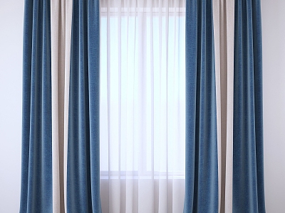 Modern fabric curtains 3d model