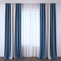 Modern fabric curtains 3d model