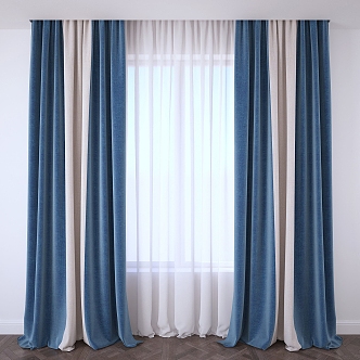 Modern fabric curtains 3d model