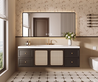 French Bathroom Cabinet Wash Cabinet 3d model