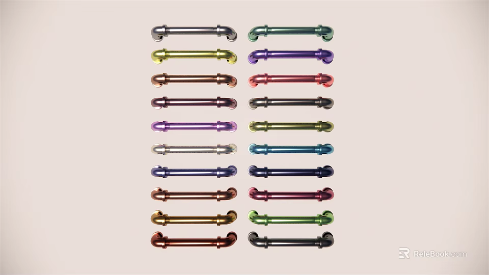 Colorful Cabinet Handles In Various Colors For Drawer And Furniture Use 3d model 