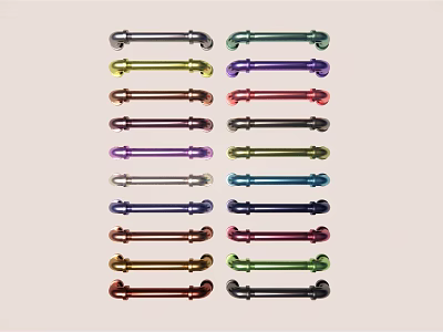 Colorful Cabinet Handles In Various Colors For Drawer And Furniture Use 3d model