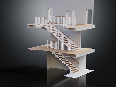 Modern Stairs Wooden Stairs Rotating Stairs 3d model